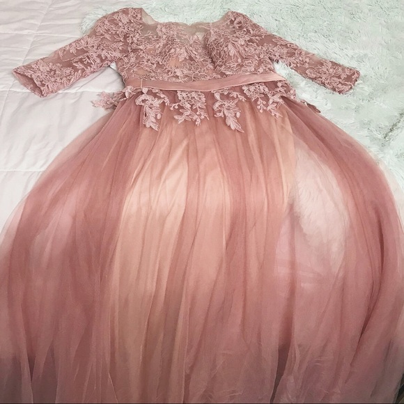 Nude Pink Tulle Romance Wedding Gown,2-16 - Picture 4 of 8